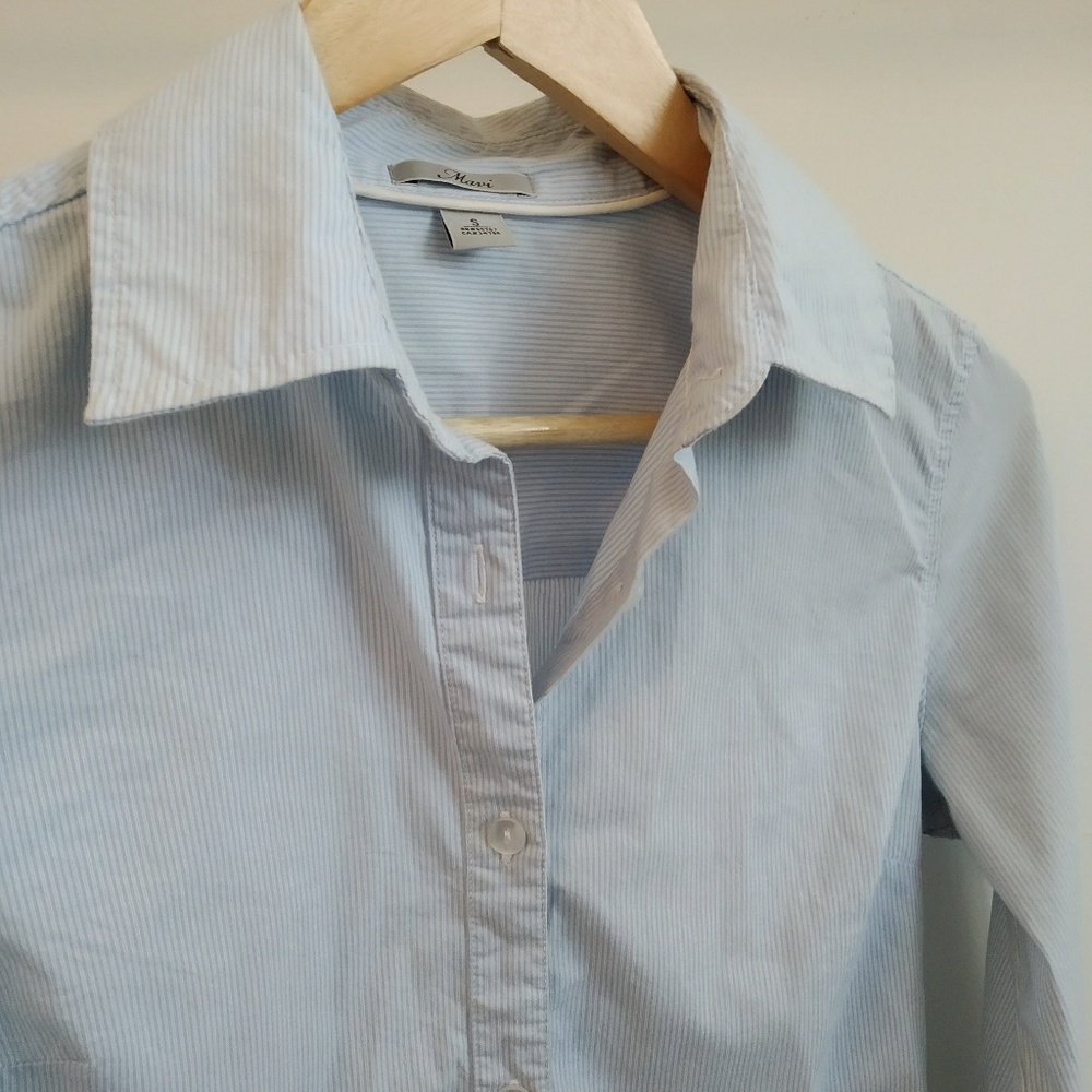 Mavi Classic Blue mini stripe button up shirt